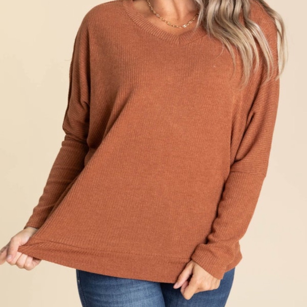 NWT Dear Scarlett Rust Open Front Cardigan and shirt set size small - Picture 2 of 7